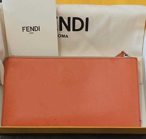 Vintage Fendi Vitello Elite Crystal Eye Monster Slim Pouch Multicolored With Box - Picture 4 of 10